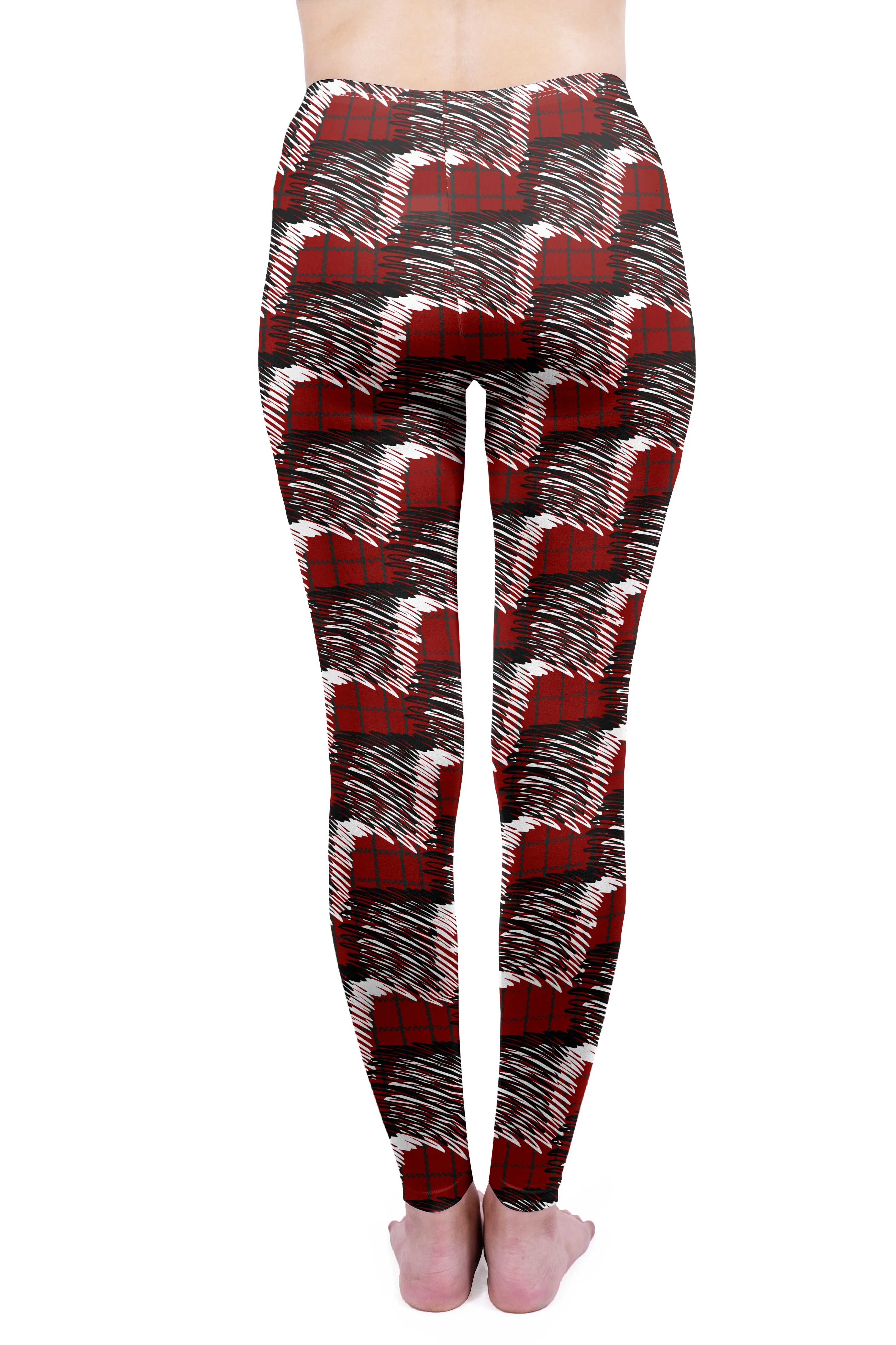 Regular Leggings (8-12 UK Size) - Red Scribble Check