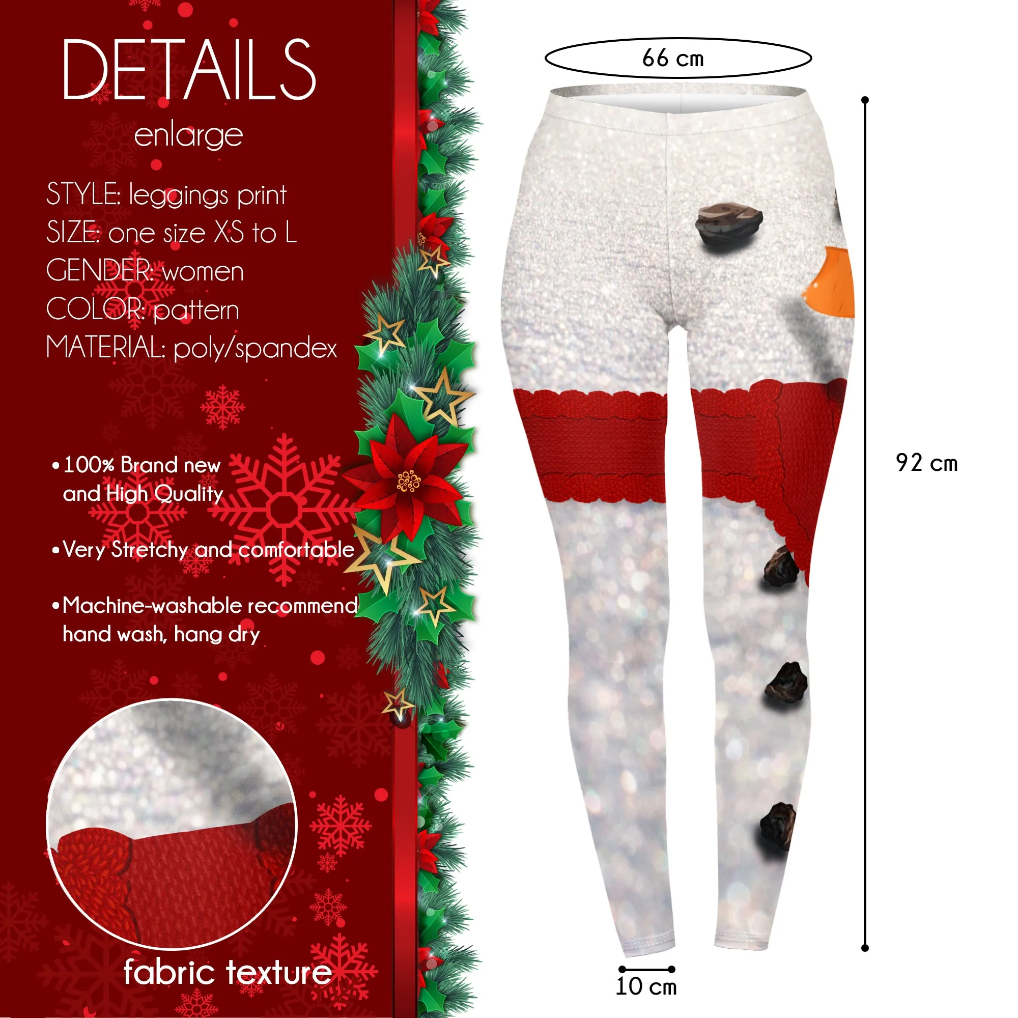 Regular Leggings (8-12 UK Size) - Snowman