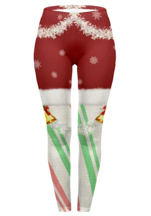 Regular Leggings (8-14 UK Size) - Wreath & Bells