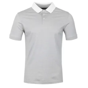 Remus Uomo Micro Pique Contrast Collar Polo Shirt in Light Grey