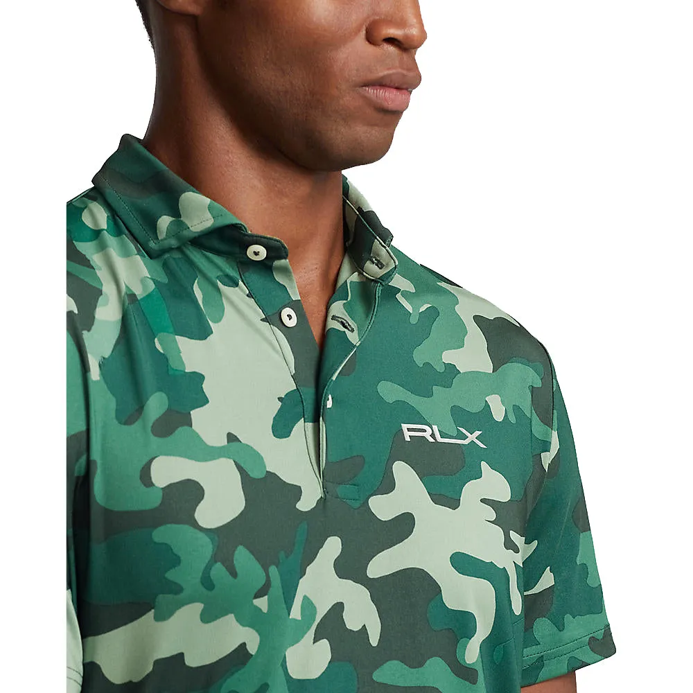 RLX Ralph Lauren Printed Lightweight Airflow Golf Shirt - Hunt Club Green Camo