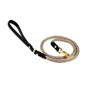 Rope And Leather Dog Leash Black