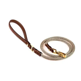 Rope And Leather Dog Leash Brown