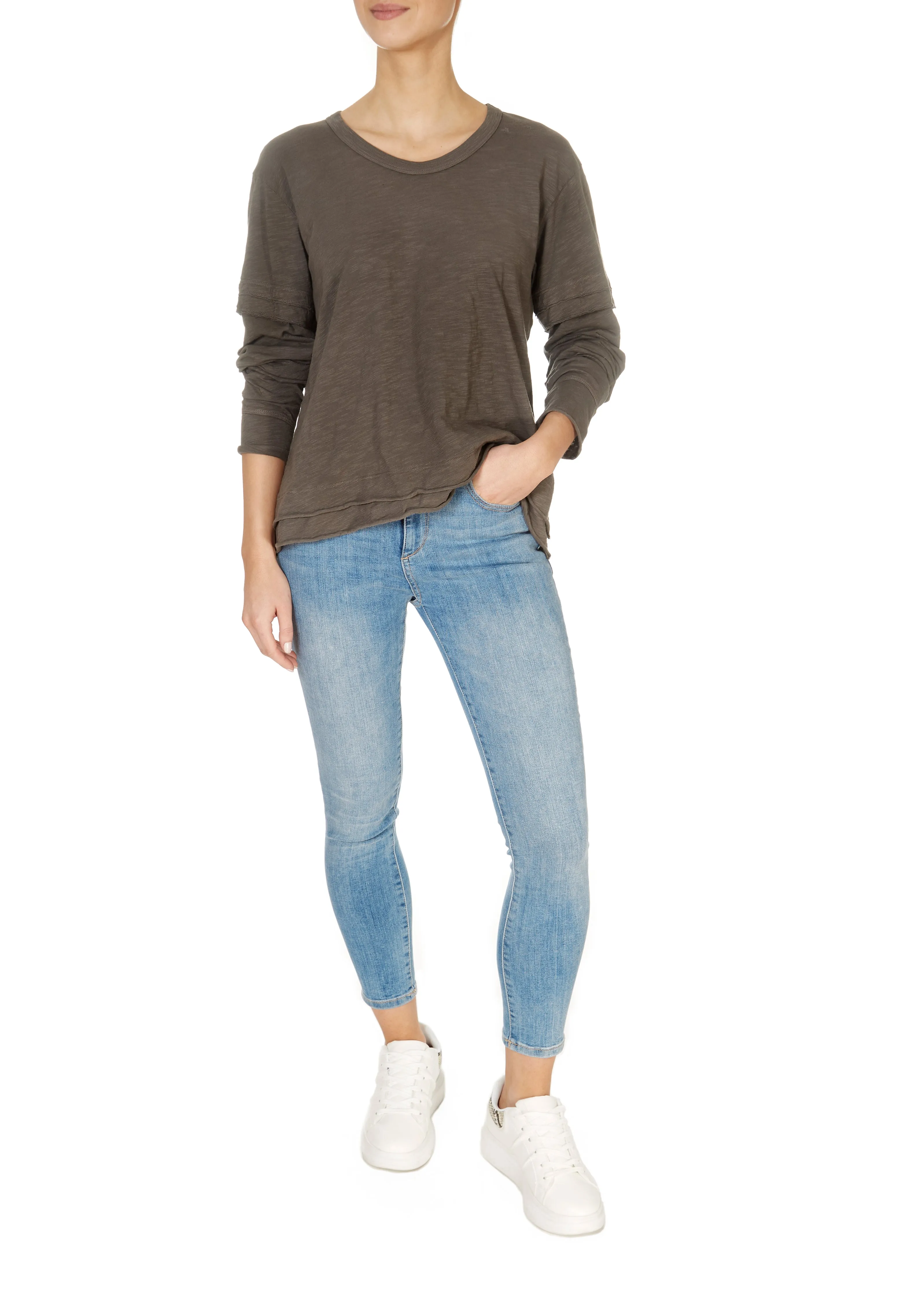 Round Neck Long Sleeve Top