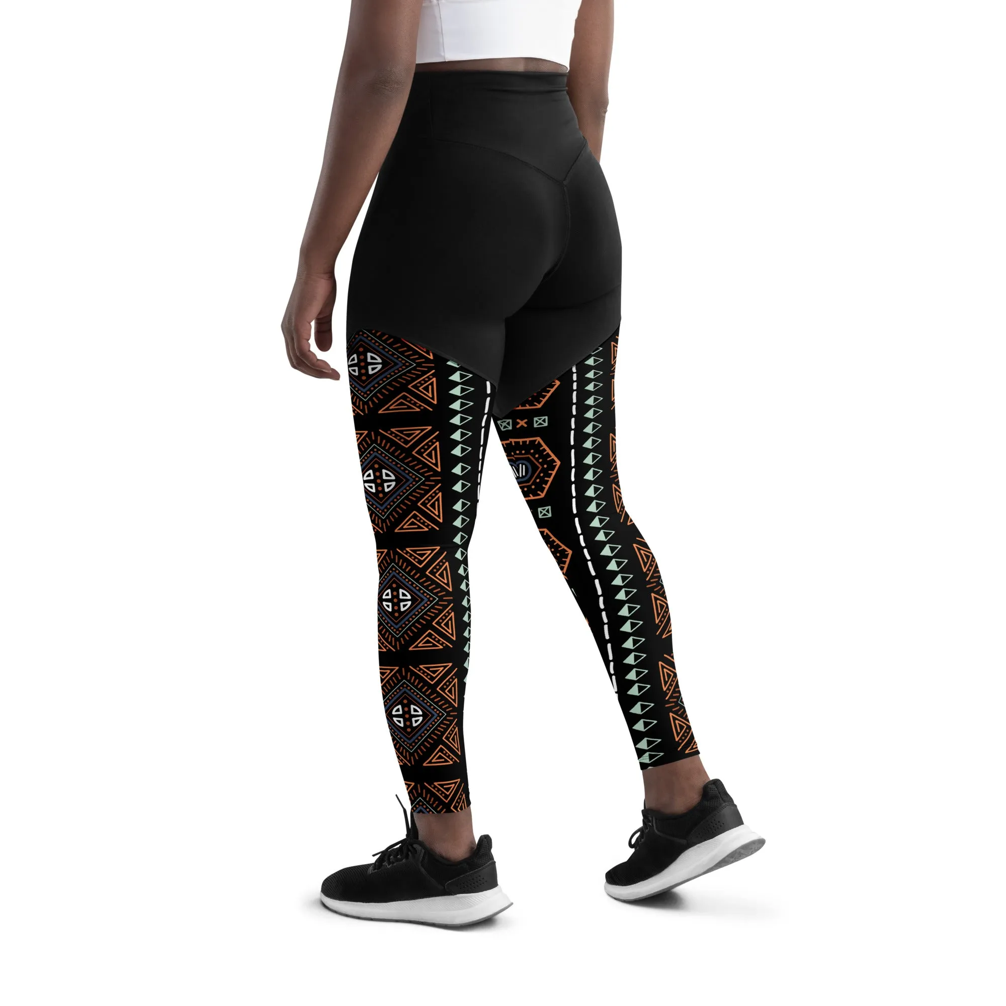 Royal Decoration Black Sports Leggings