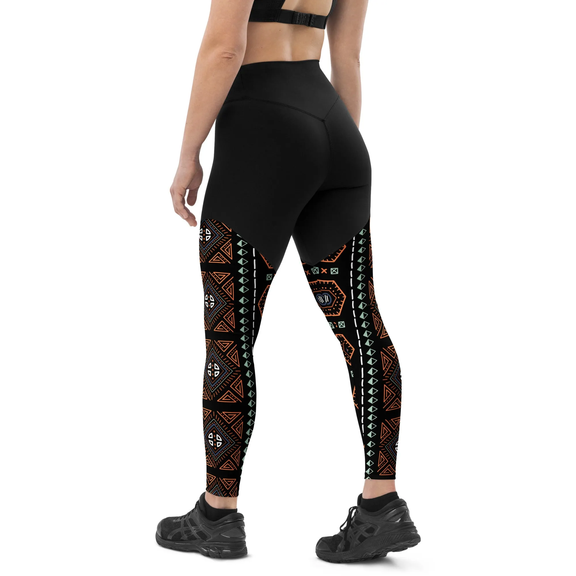 Royal Decoration Black Sports Leggings