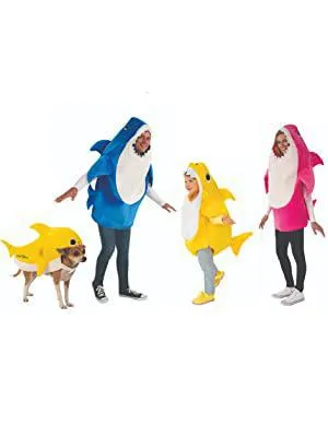 Rubie's Kid's Daddy Shark Kids Costume with Sound Chip - Blue Shark Infant Romper