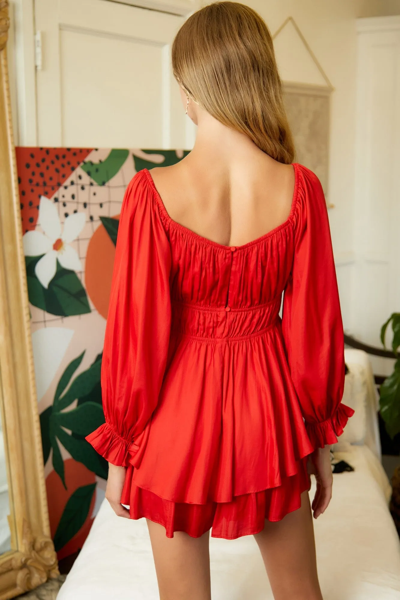 Ruby Lace Up Flared Romper