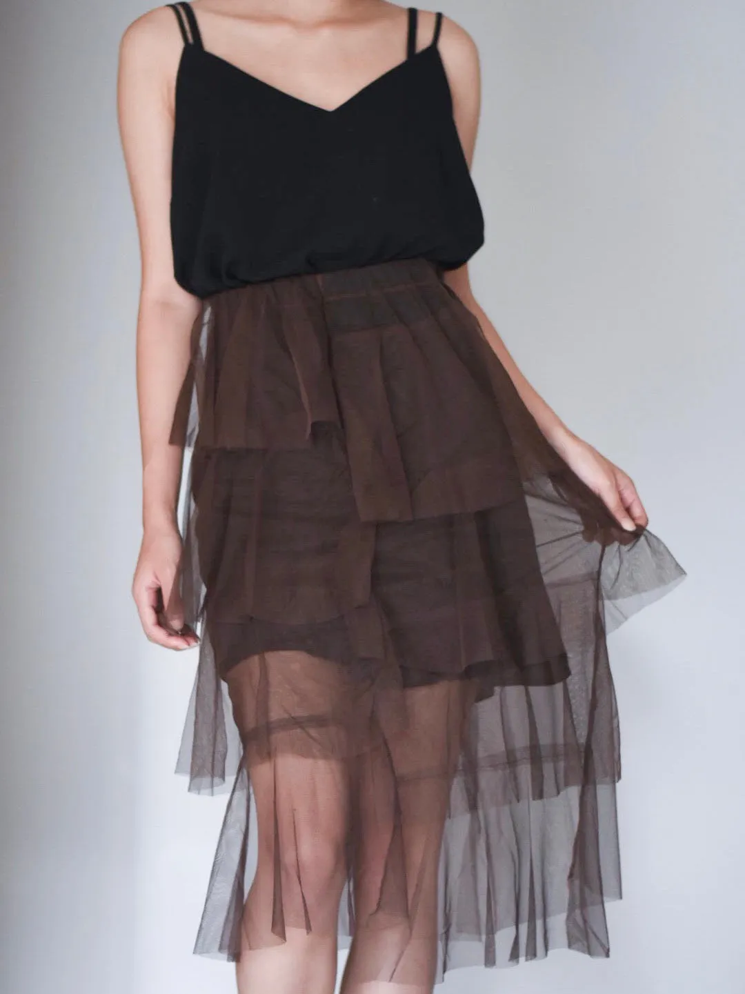 Ruffle Mesh Skirt