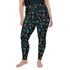 Salty Seahorse and Sea Dragon Leggings Plus Size (Warehouse)