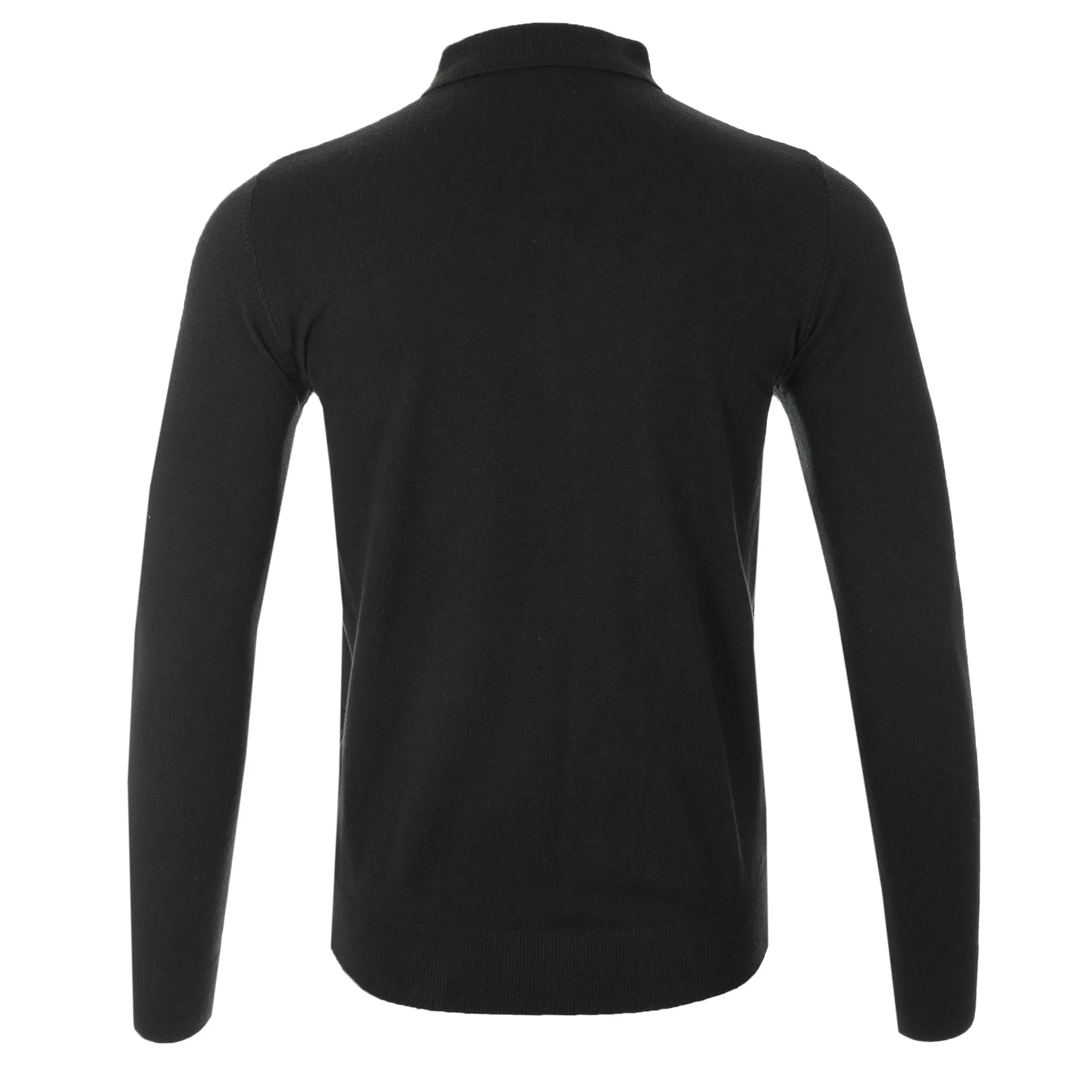 Seinse 2 Button LS Polo Knitwear in Black