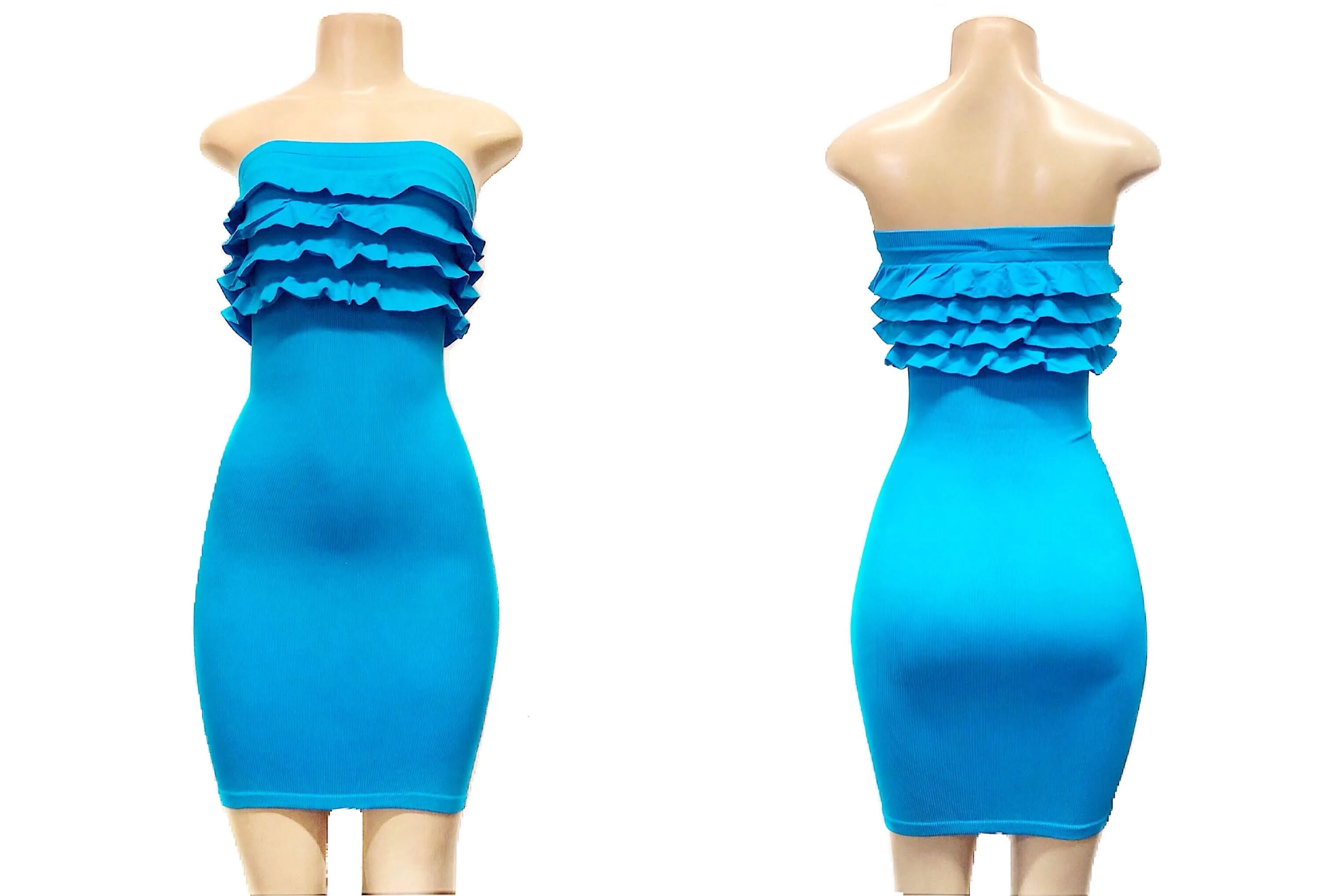 Sexy Strapless & Tiered Bodycon Dress