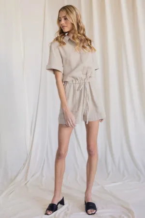 Short Sleeve Tie Romper