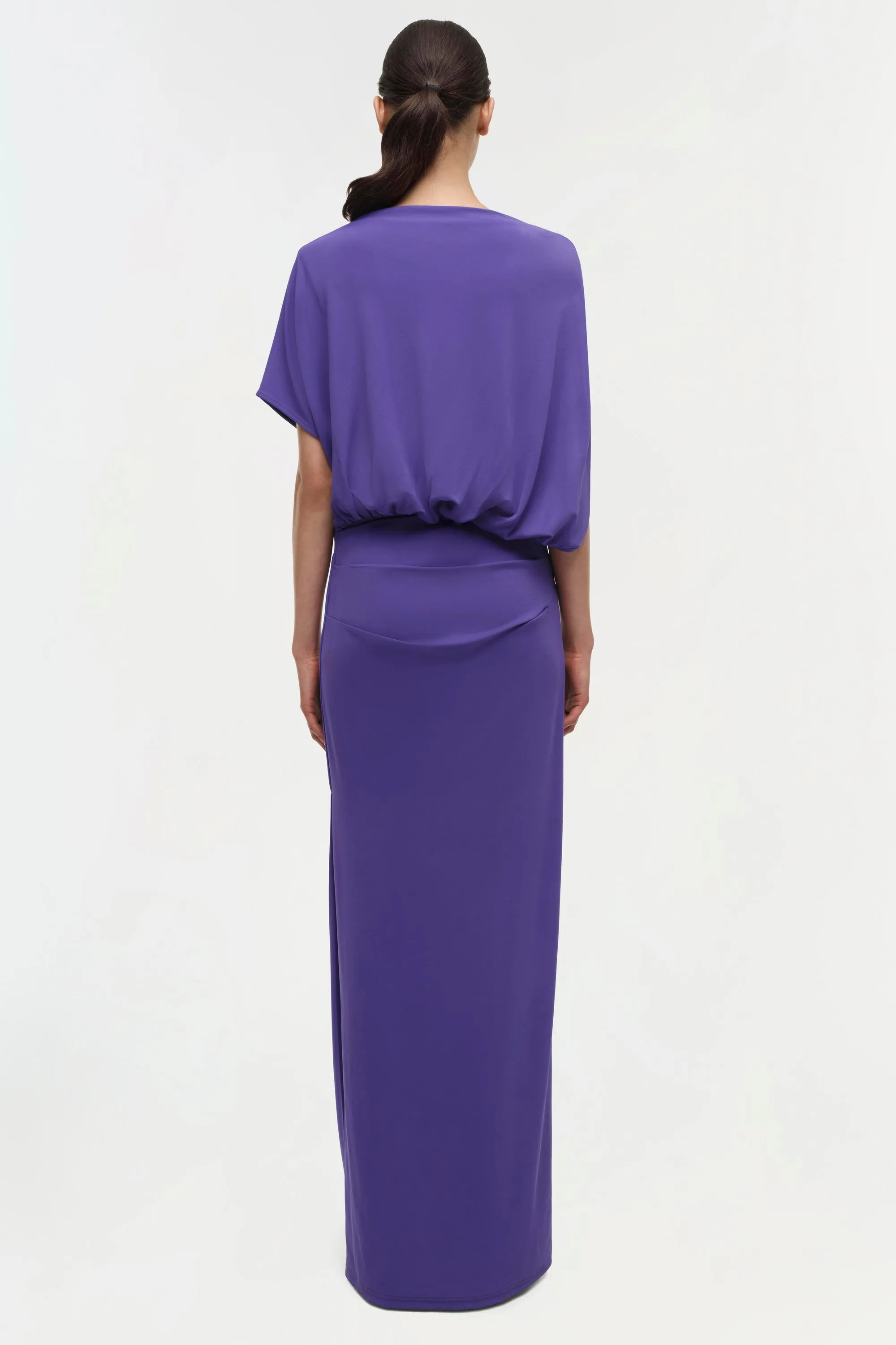 SIMKHAI - Hollins Asymmetric Cape Gown in Ultra Violet