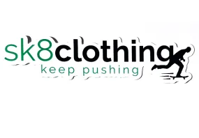 SK8 Clothing Keep Pushing Sticker, White