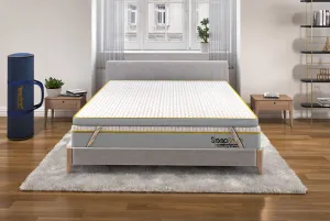 SleepSmith Mattress Topper with Flip Memory Foam & Graphite Infused Cloud Foam, 2-in-1 Reversible Soft & Body Supportive Mattress Topper/Gadda (Double/DIWAN, 72"x48"x2")