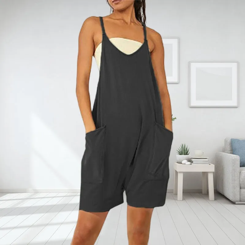 Sleeveless Romper with Pockets