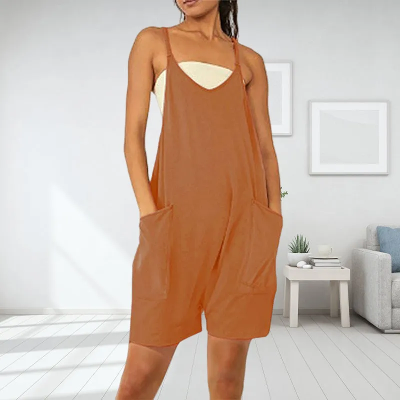 Sleeveless Romper with Pockets