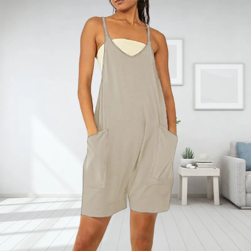 Sleeveless Romper with Pockets