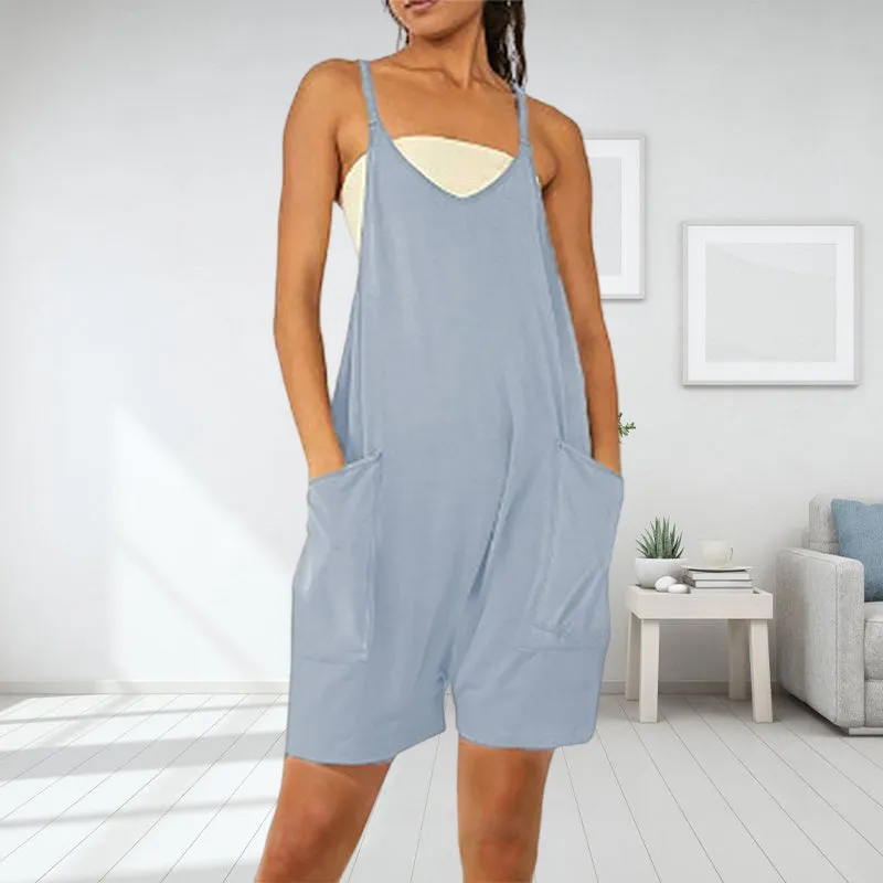 Sleeveless Romper with Pockets