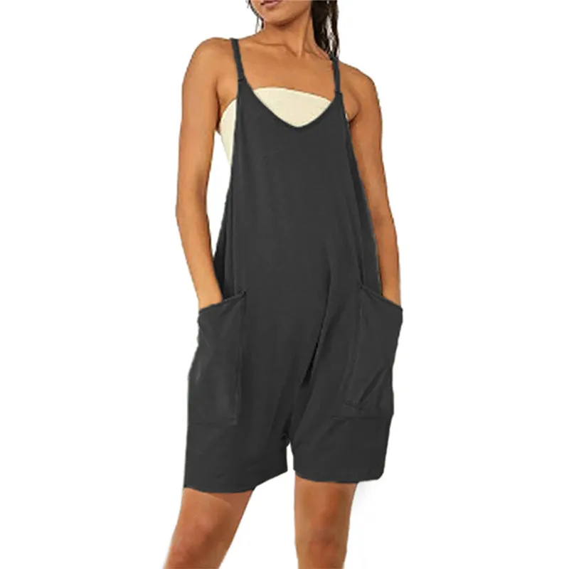 Sleeveless Romper with Pockets