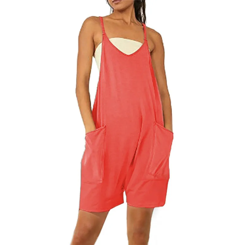 Sleeveless Romper with Pockets