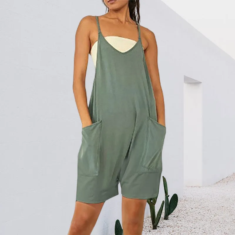 Sleeveless Romper with Pockets