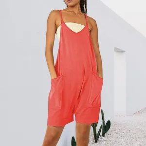 Sleeveless Romper with Pockets