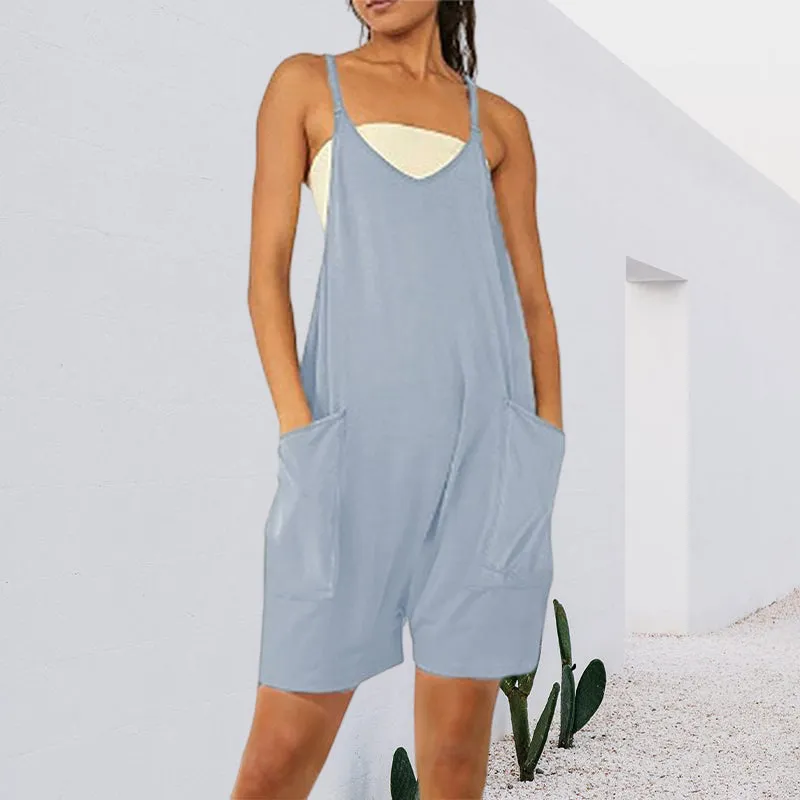 Sleeveless Romper with Pockets