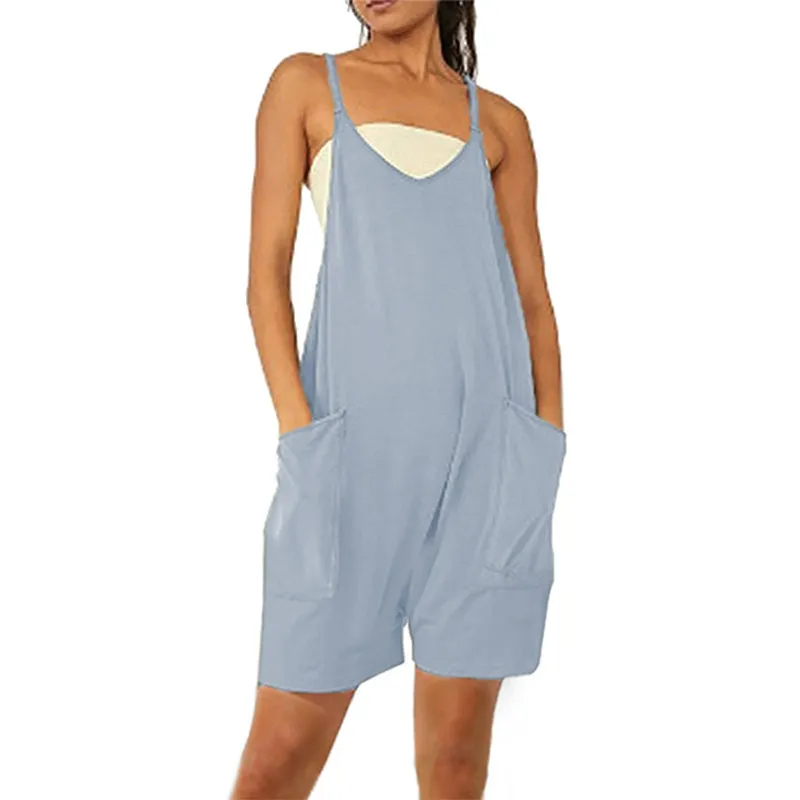 Sleeveless Romper with Pockets