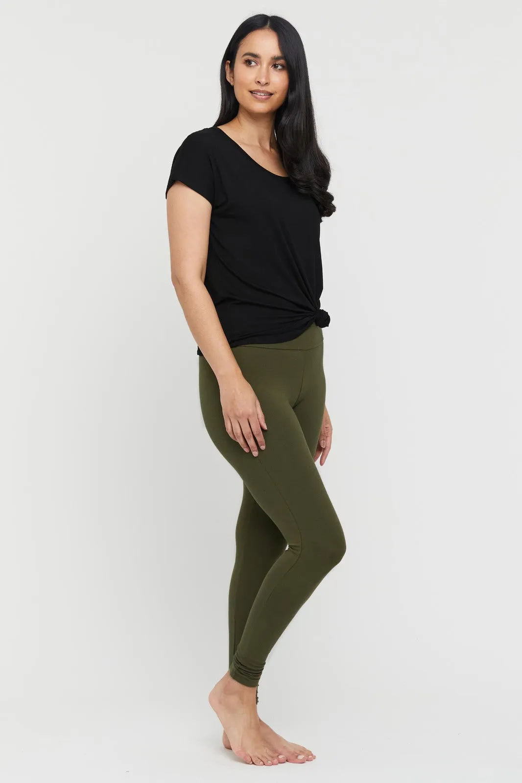 Soft Maternity Leggings - Dark Olive