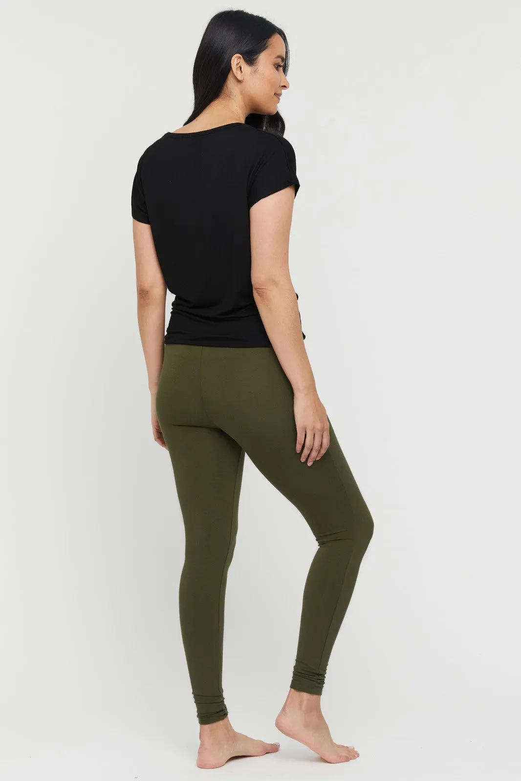 Soft Maternity Leggings - Dark Olive