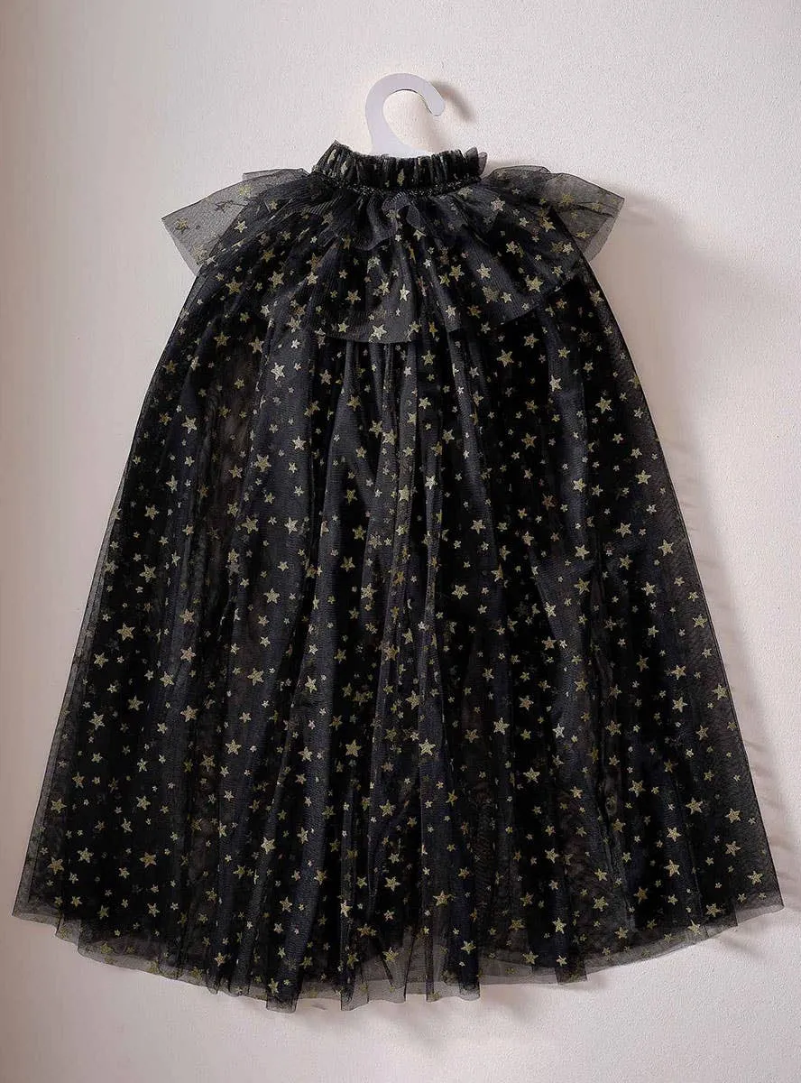 Star Witch Girls Deluxe Black Mesh Cape