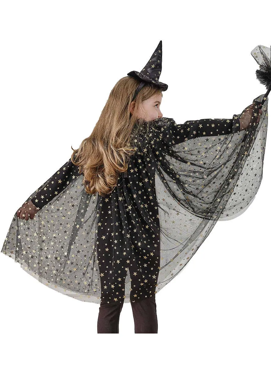 Star Witch Girls Deluxe Black Mesh Cape