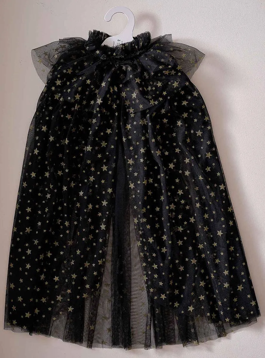 Star Witch Girls Deluxe Black Mesh Cape