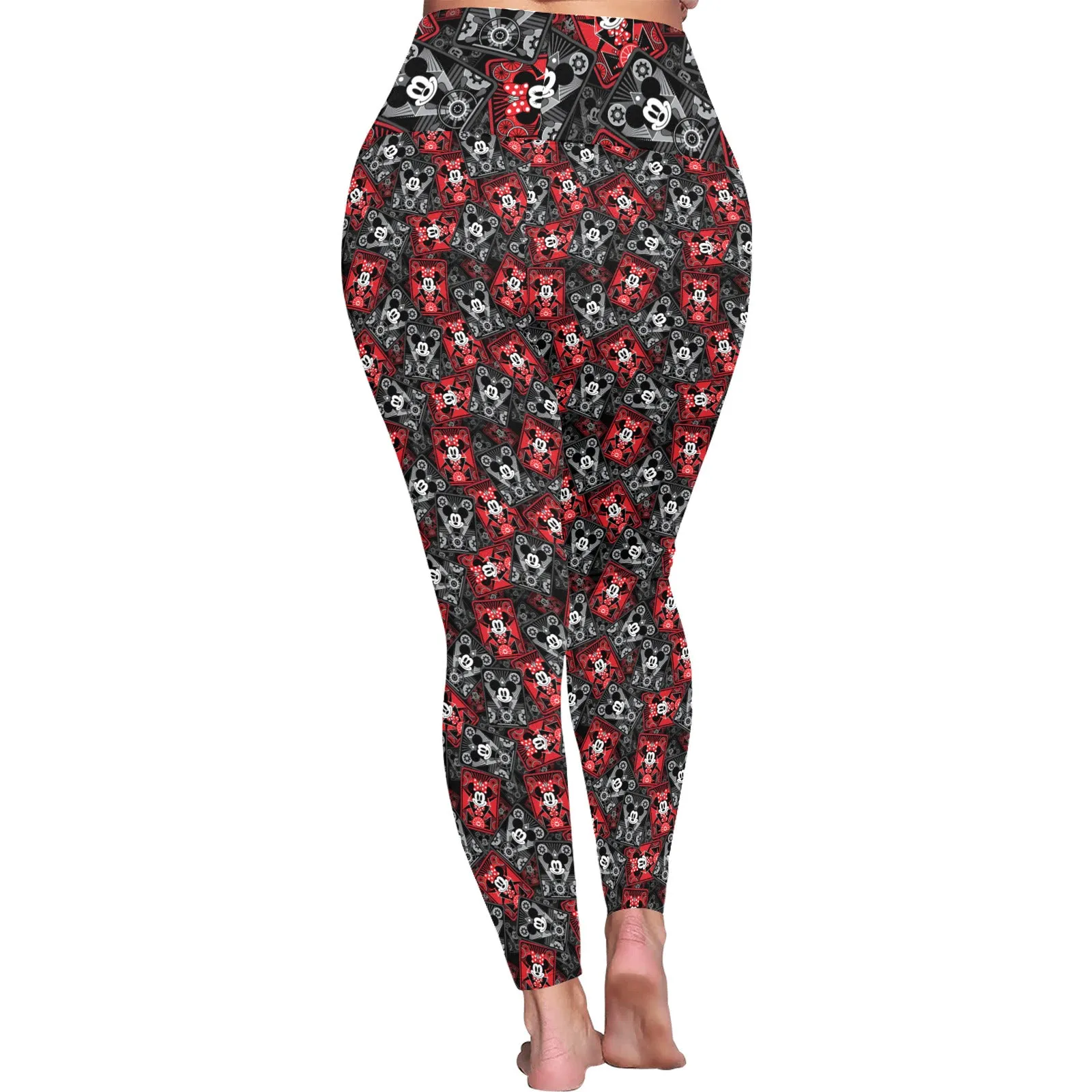 Steamboat Mickey And Minnie Cards Women's Plus Size Athletic Leggings