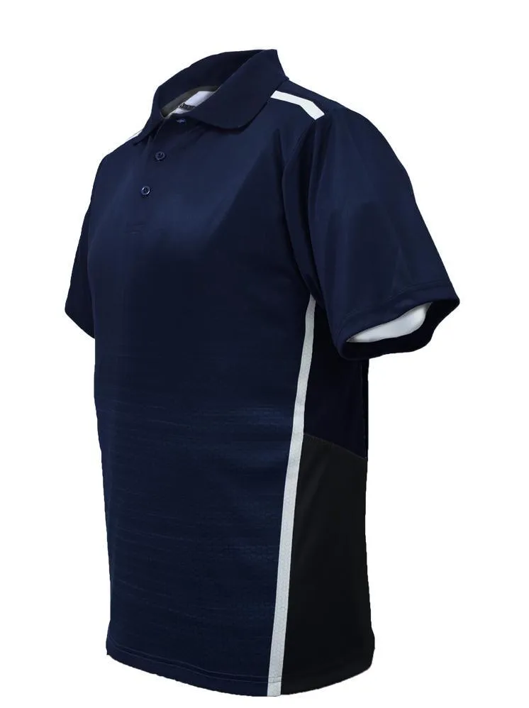 Sublimated Panel Golf Polo - Navy/Black