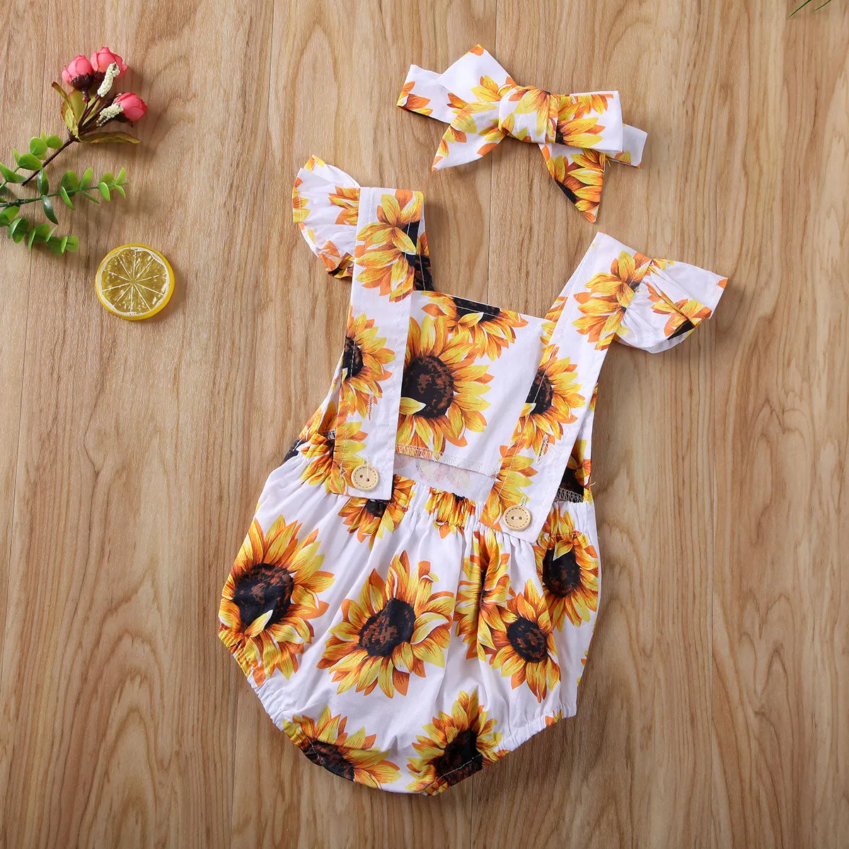 Sunflower 🌻 Romper and headpiece