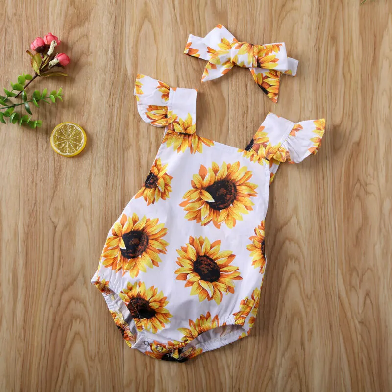 Sunflower 🌻 Romper and headpiece