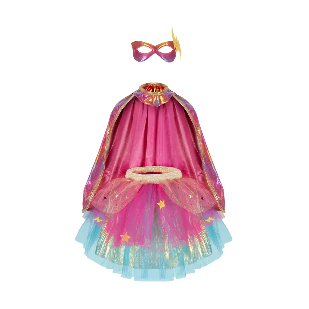 Super-Duper Hero Pink Tutu, Cape & Mask Set