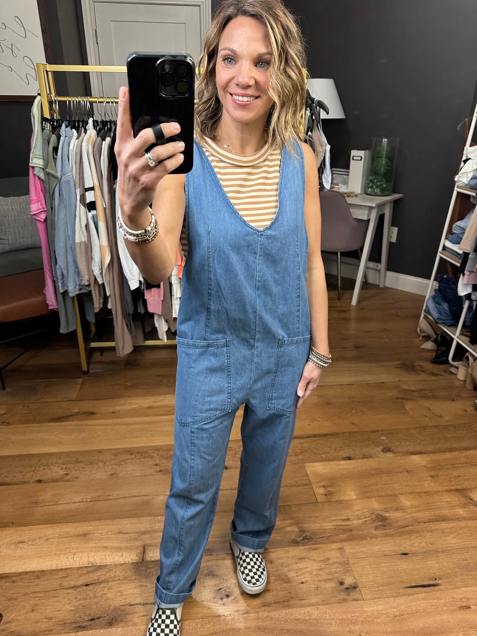 The Madison Denim Pocket Jumpsuit - Light Wash