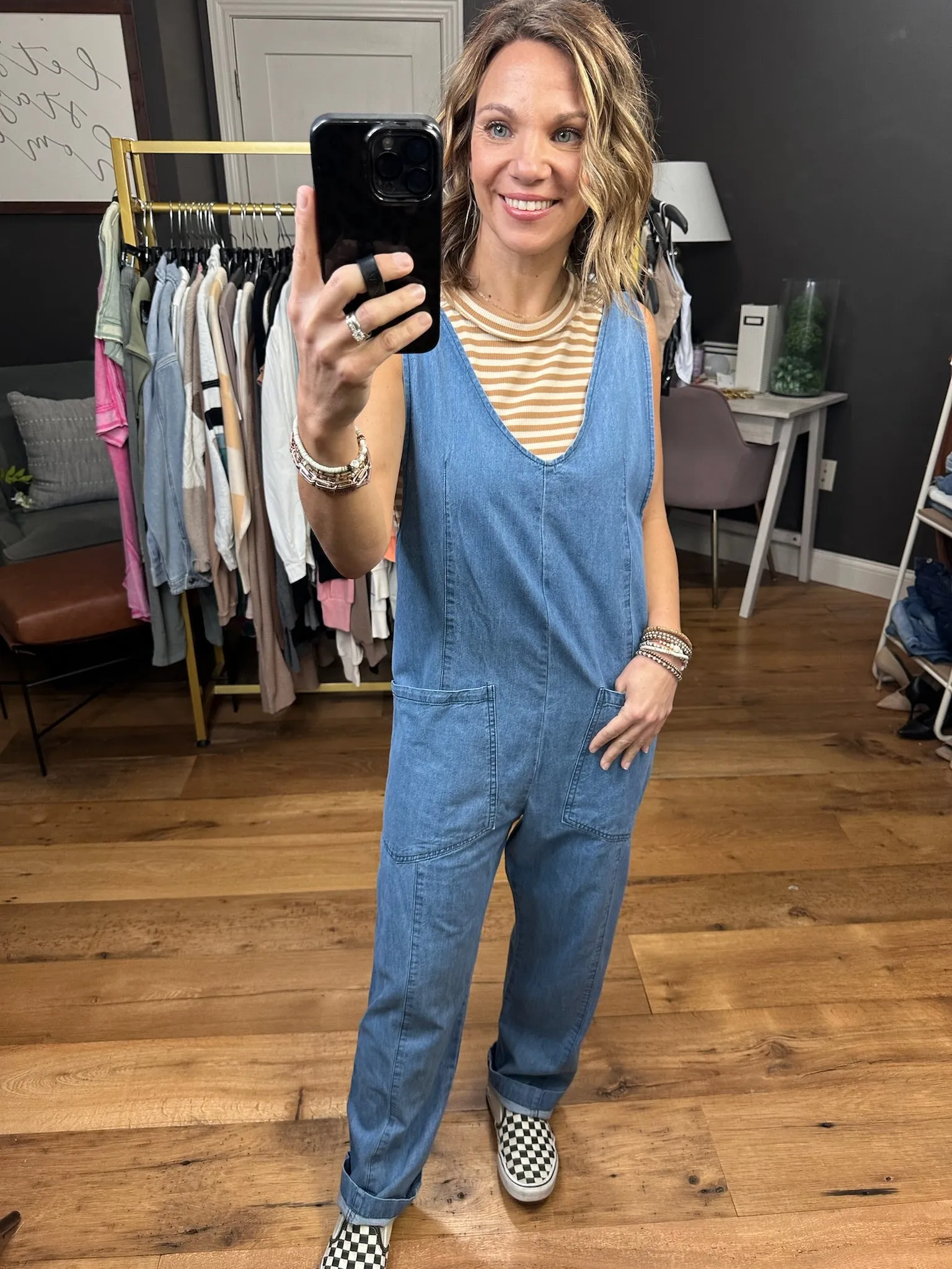 The Madison Denim Pocket Jumpsuit - Light Wash