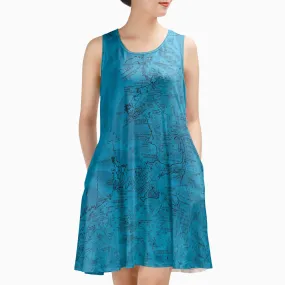 The Massachusetts Coast Tropical Blue Sundress