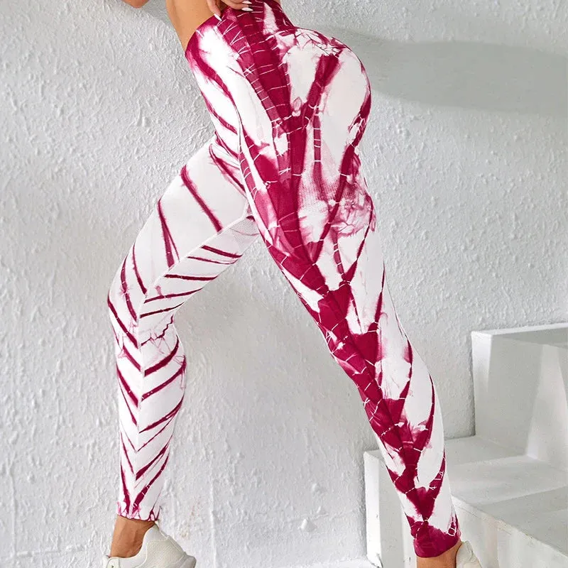 Tie-Dye High-Waist Elastic Workout Legging