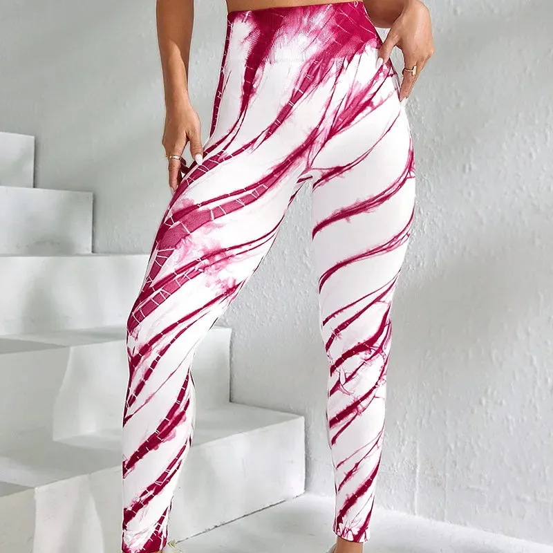 Tie-Dye High-Waist Elastic Workout Legging