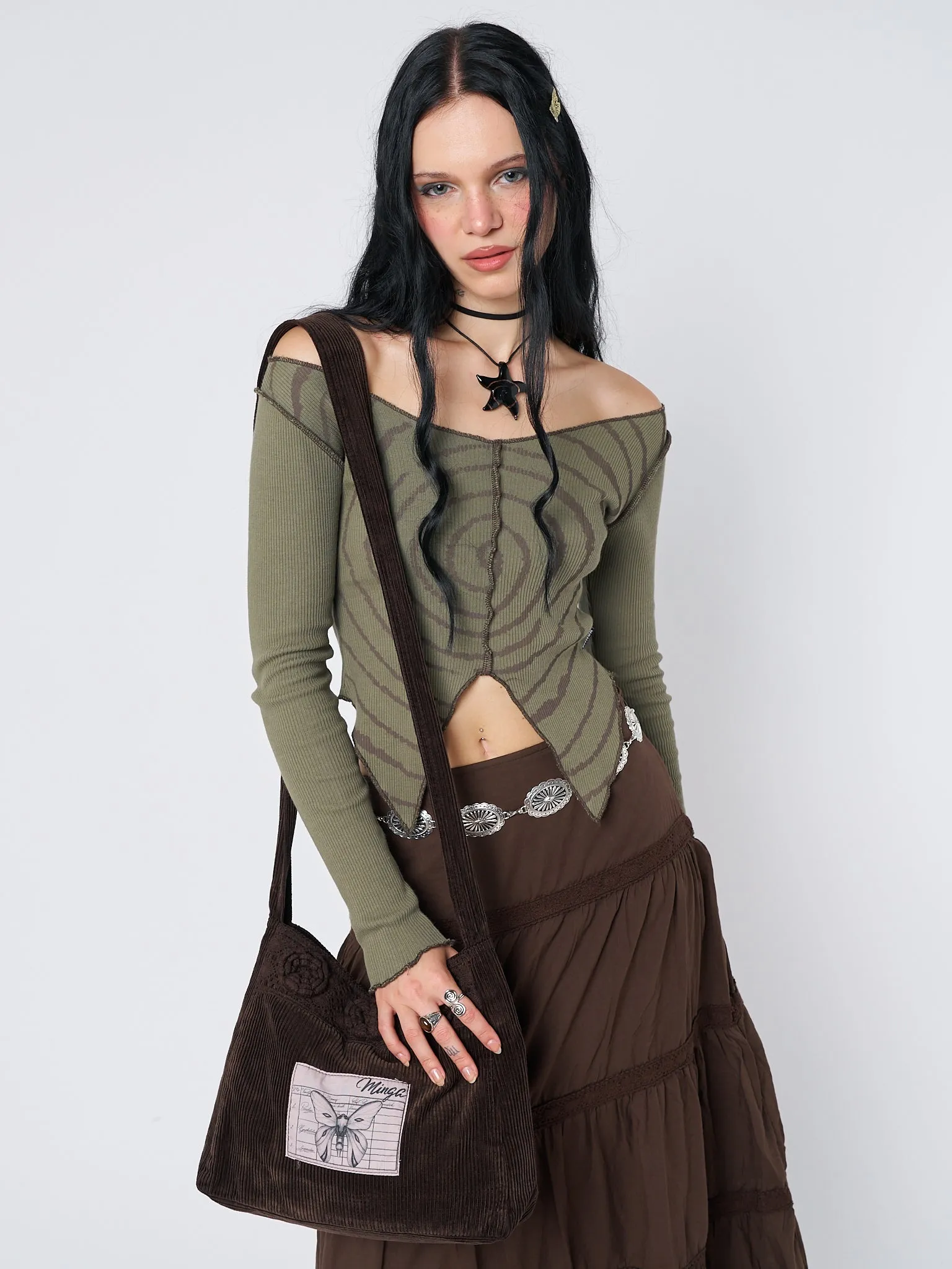 Tranceum Green Asymmetrical Top