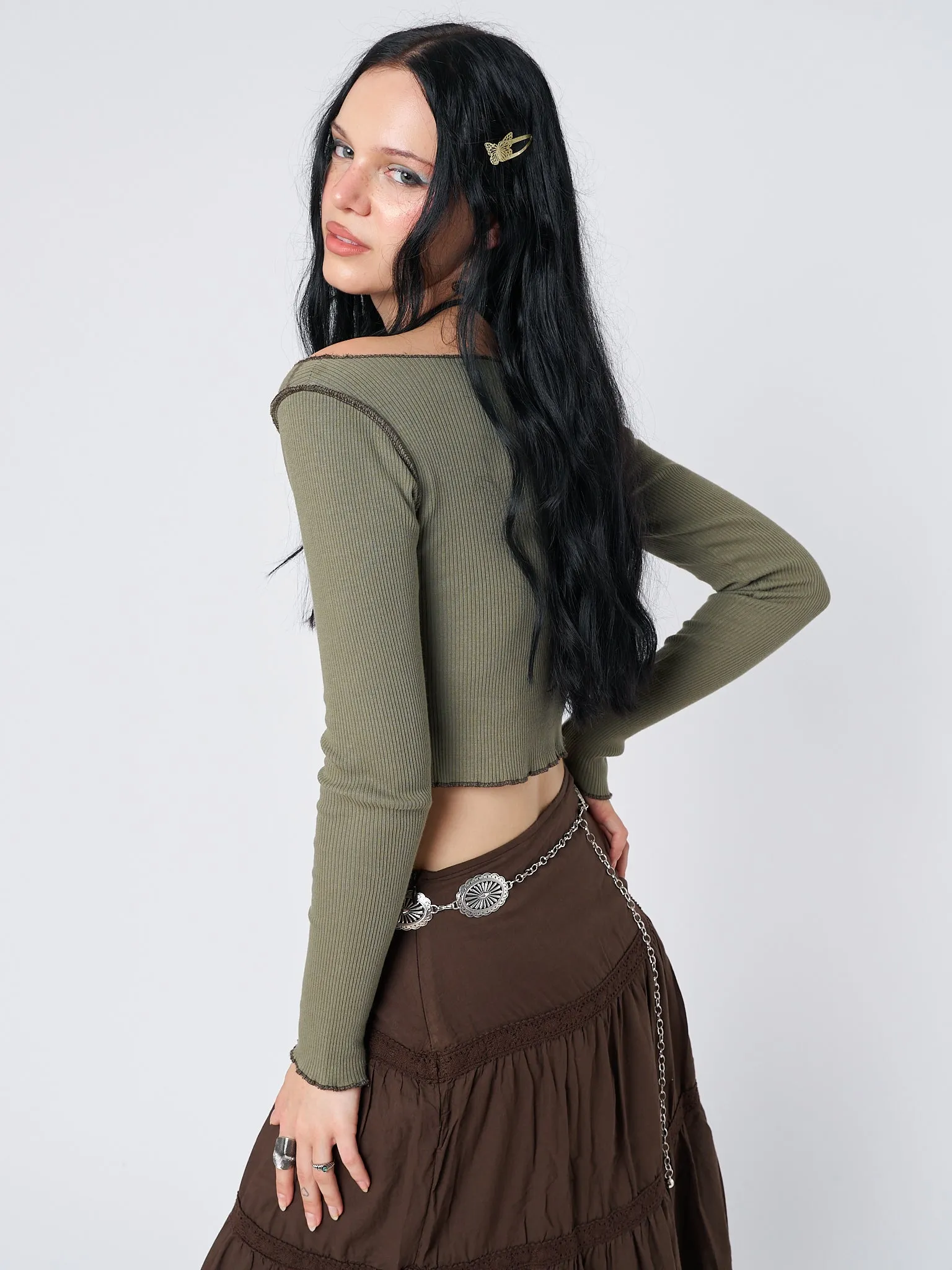 Tranceum Green Asymmetrical Top