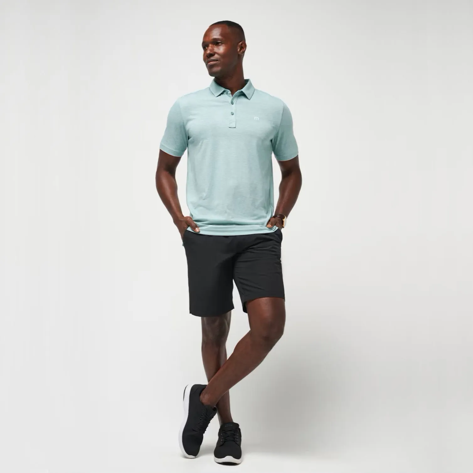 Travis Mathew The Zinna Golf Shirt - Heather Beryl Green