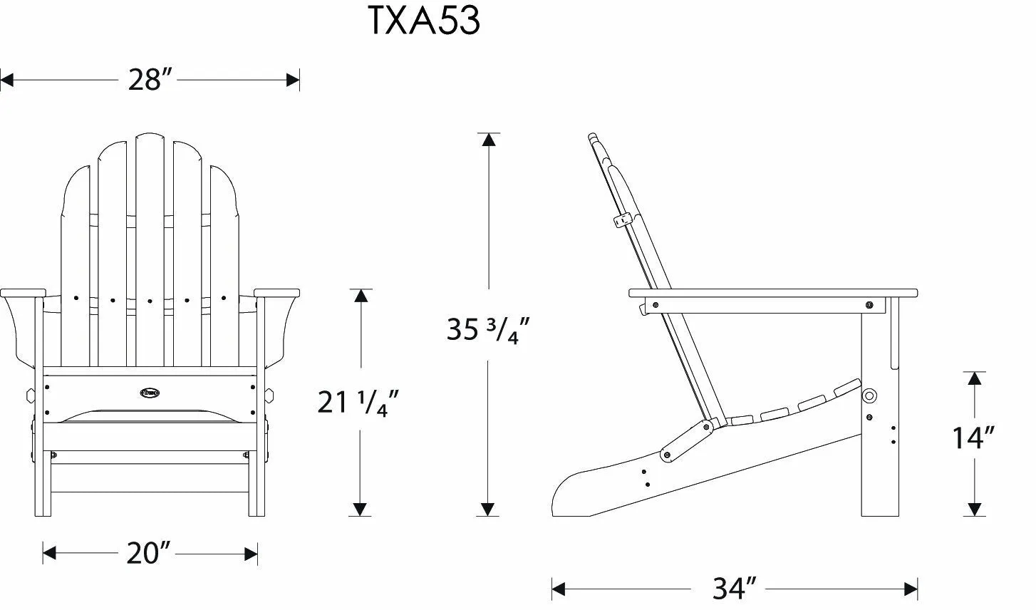 Trex Outdoor Furniture Cape Cod Folding Adirondack Chair, Stepping Stone