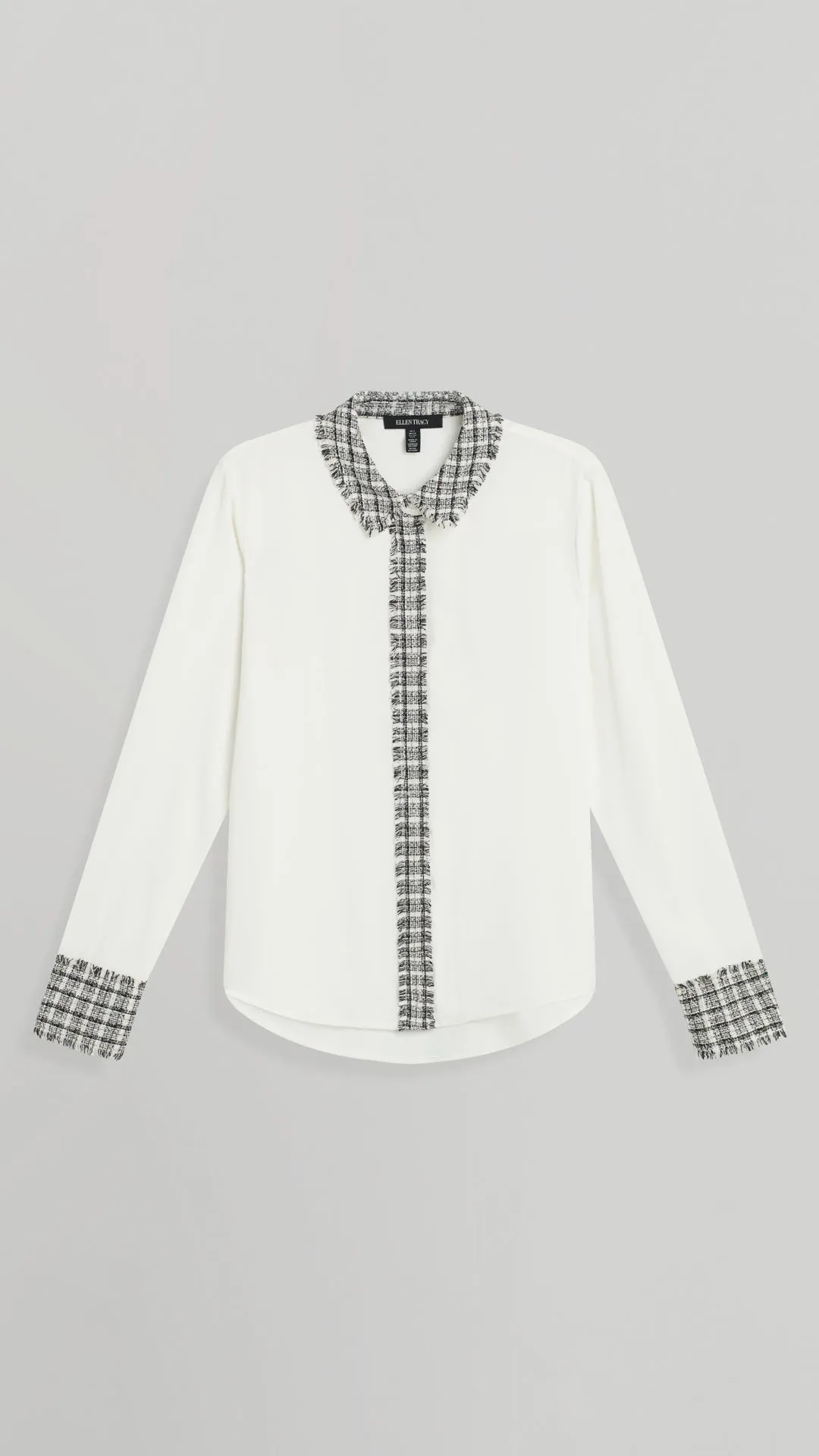 TWEED TRIM BLOUSE